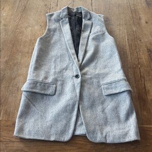 RAG & BONE Frankie Wool Sleeveless Oversized Blazer Vest Gray Size 0
